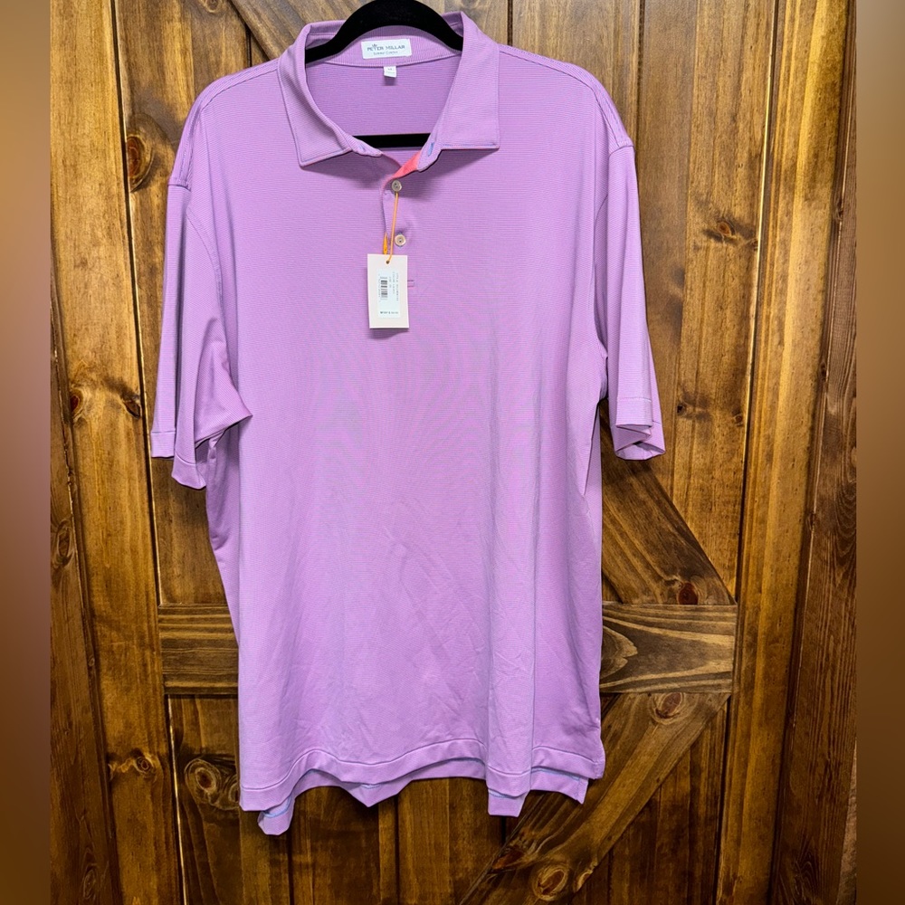 NEW!! Peter Millar / Crown Sport Jubilee Stripe Performance Polo, Men’s XL